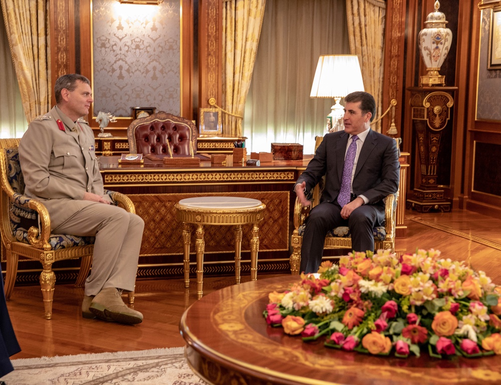 Brigadier General Richard Bell meets with President Barzani to discuss continuous efforts to defeat Isis.