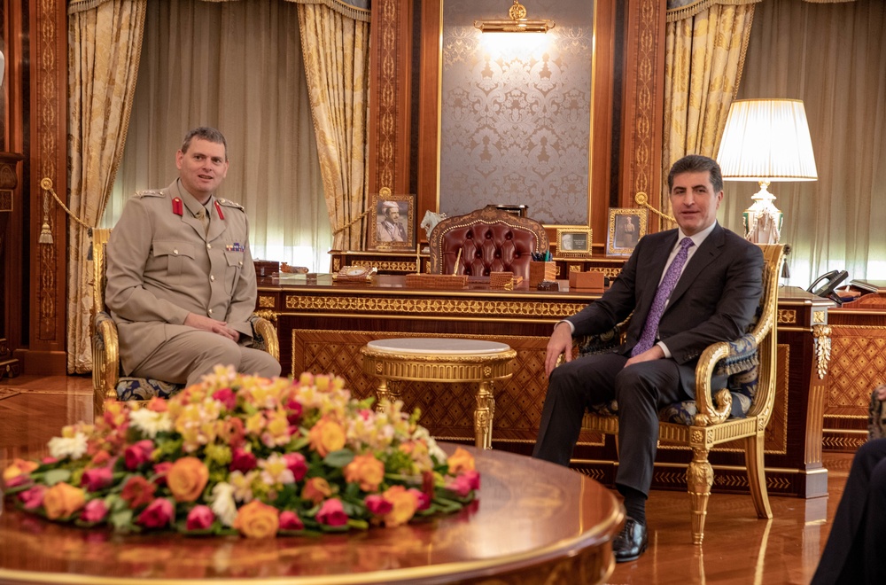 Brigadier General Richard Bell meets with President Barzani to discuss continuous efforts to defeat Isis.