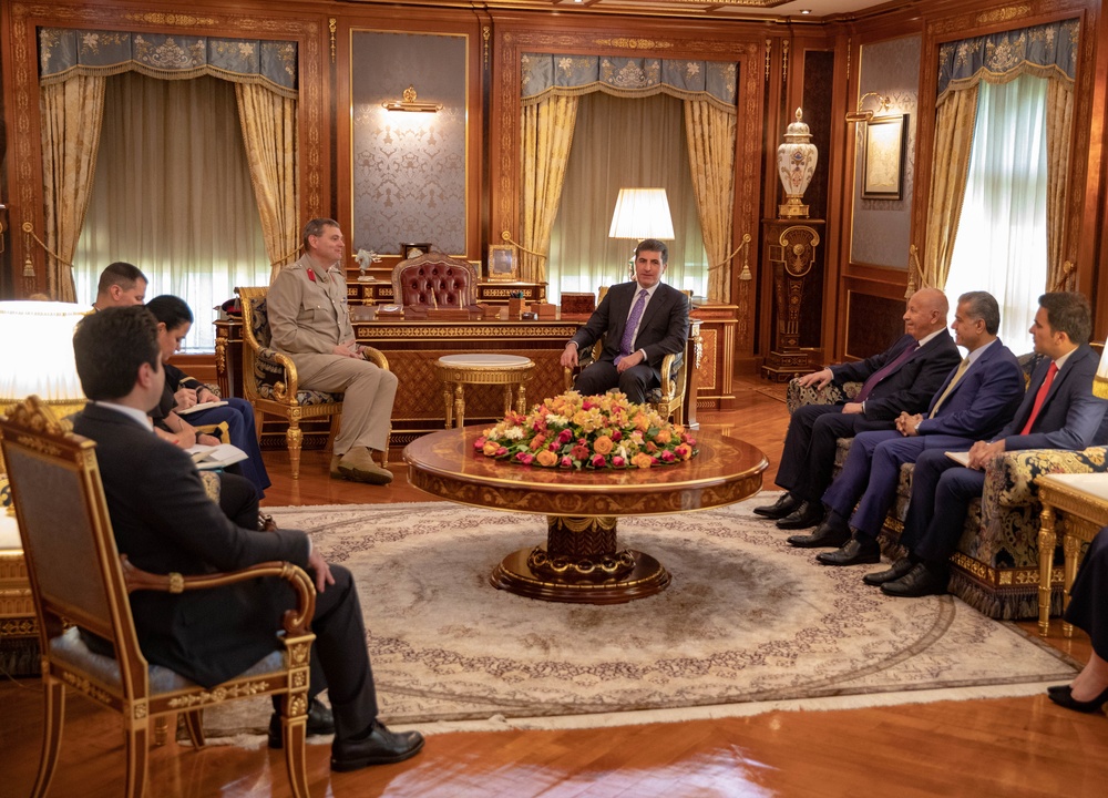 Brigadier General Richard Bell meets with President Barzani to discuss continuous efforts to defeat Isis.