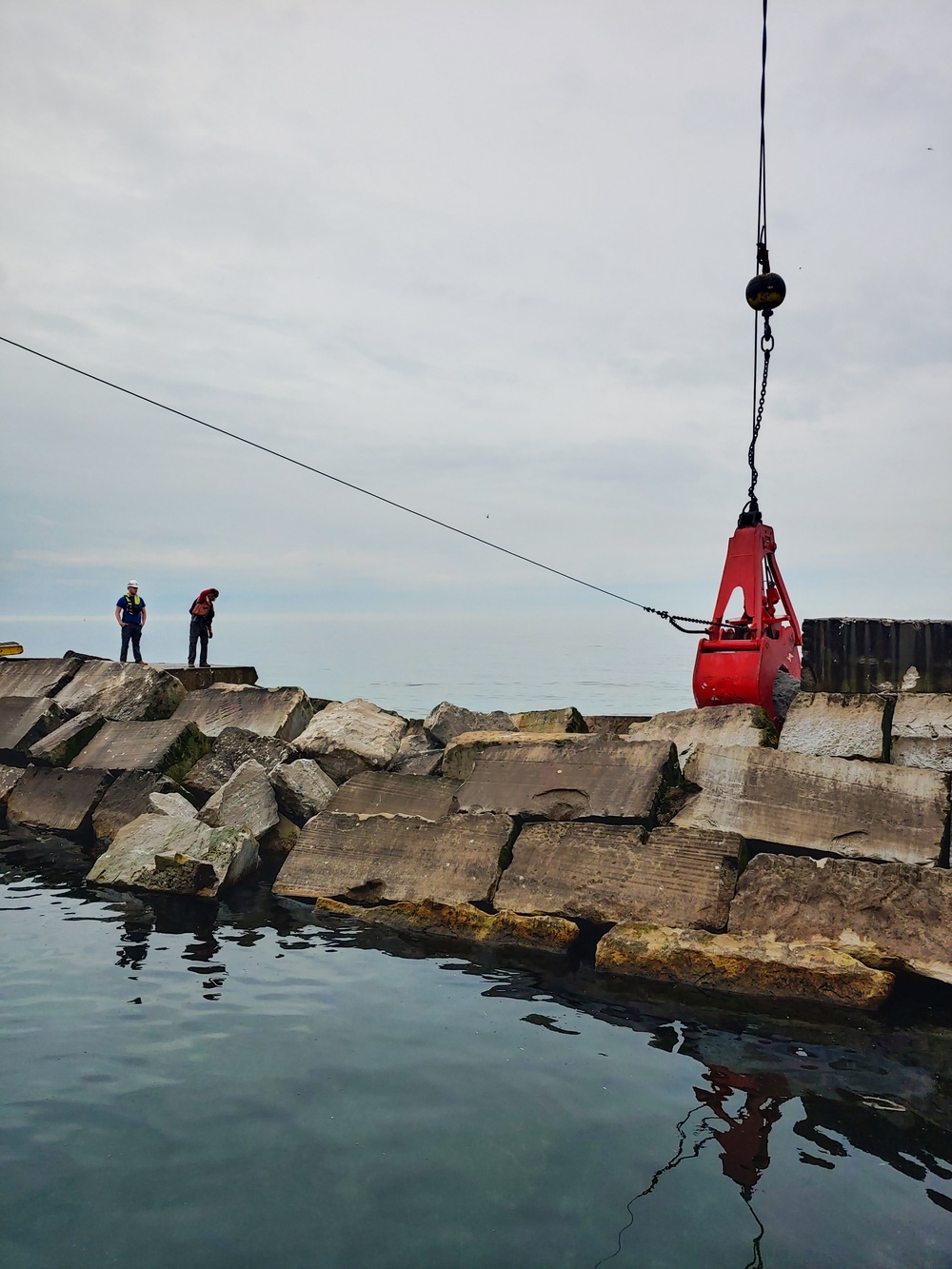 Buffalo Harbor west breakwater repairs