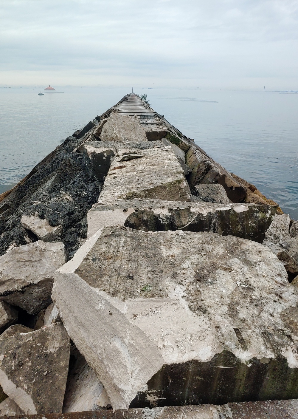 Buffalo Harbor west breakwater repairs