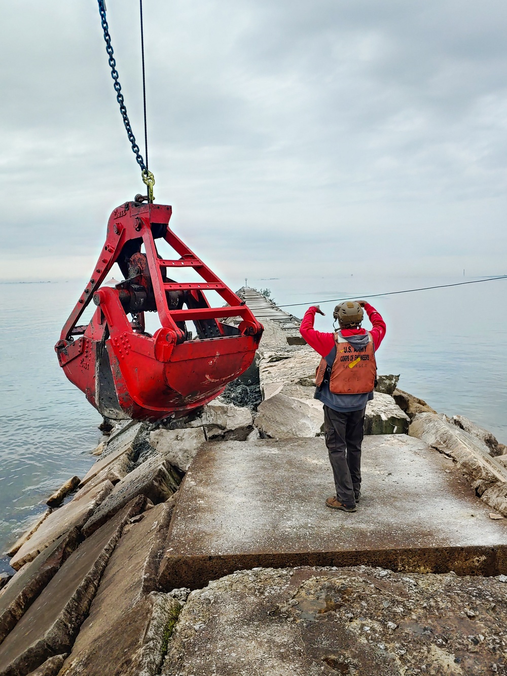 Buffalo Harbor west breakwater repairs