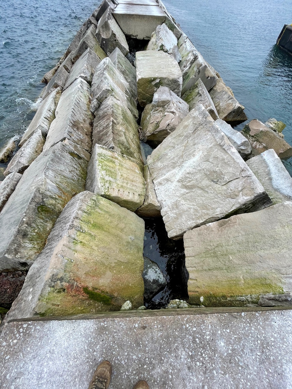 Buffalo Harbor west breakwater repairs