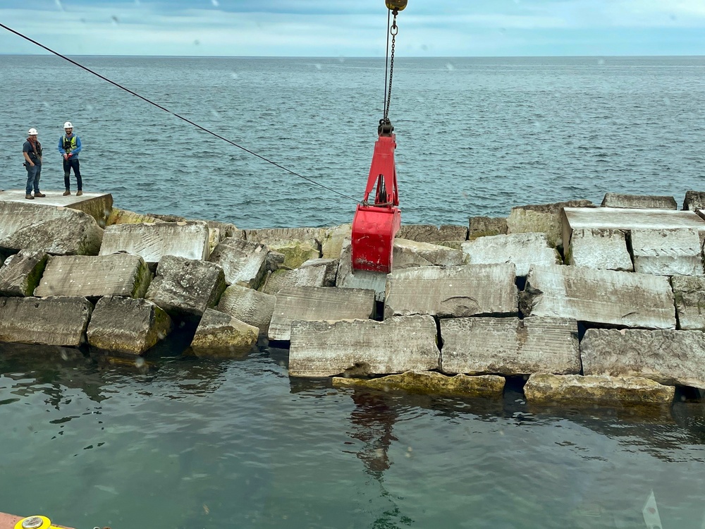 Buffalo Harbor west breakwater repairs