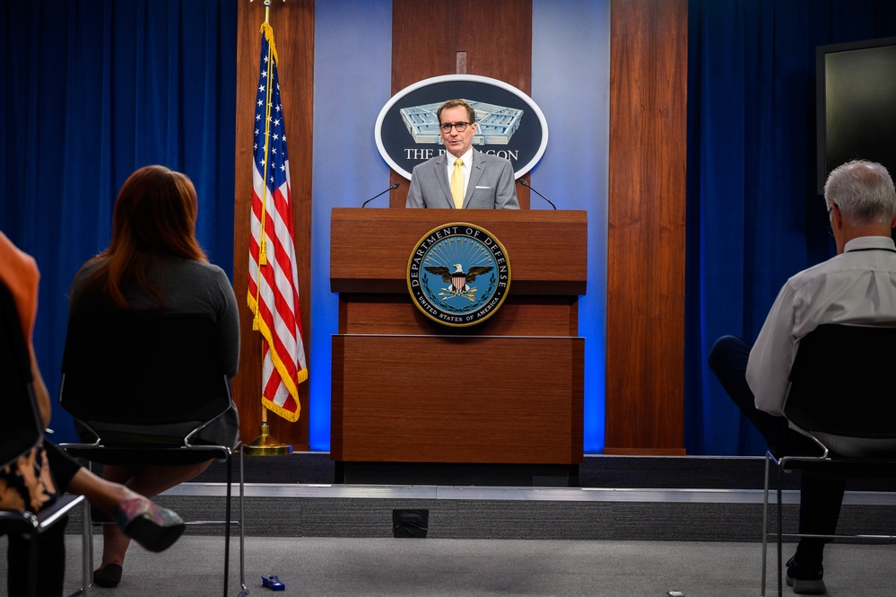 Pentagon Press Secretary John F. Kirby holds press briefing