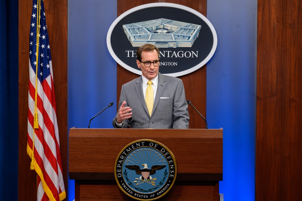 Pentagon Press Secretary John F. Kirby holds press briefing