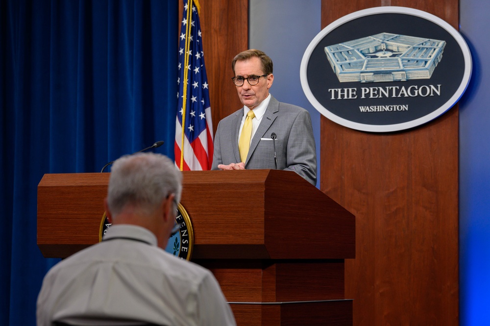 Pentagon Press Secretary John F. Kirby holds press briefing