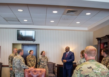 Secretary Austin, Milley greet Miller upon return