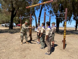 Pull-up bars installed by Boy Scouts at Travis AFB North Track