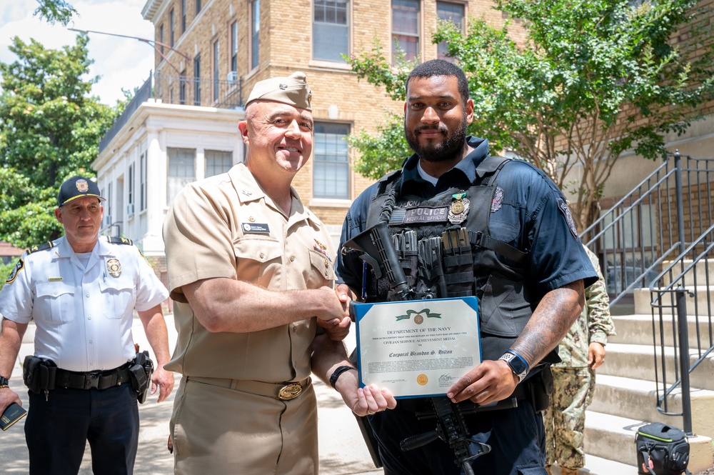 Cpl. Brandon Hilton award ceremony