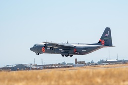 Air National Guard C-130, MAFFS 6 out of Channel Islands, Calif. launches from McClellan Air Tanker Base, Sacramento, Calif.