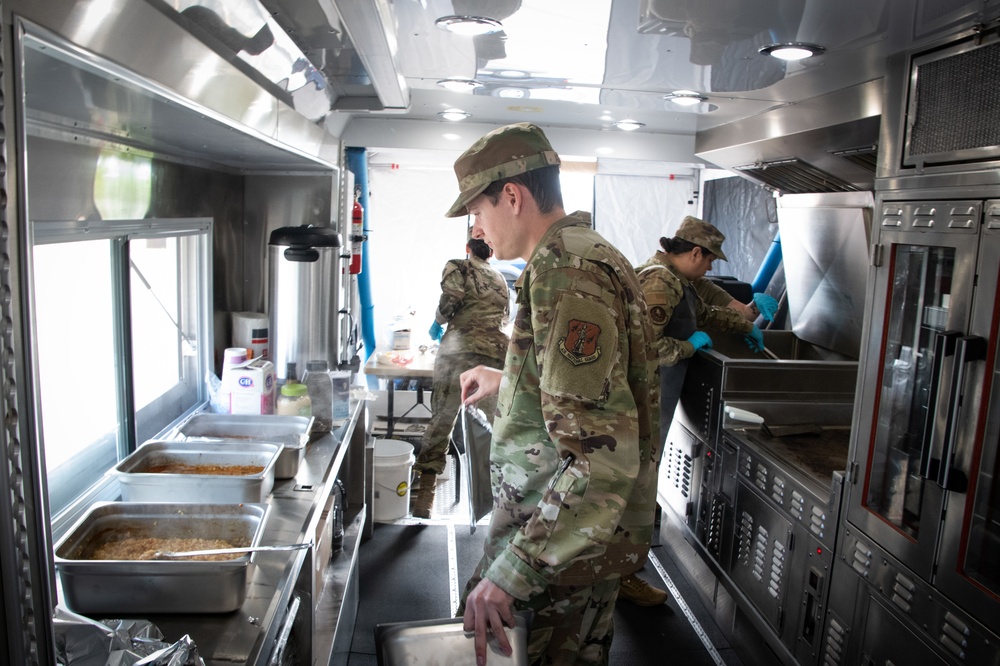 The 168th refuels with Disaster Relief Mobile Kitchen