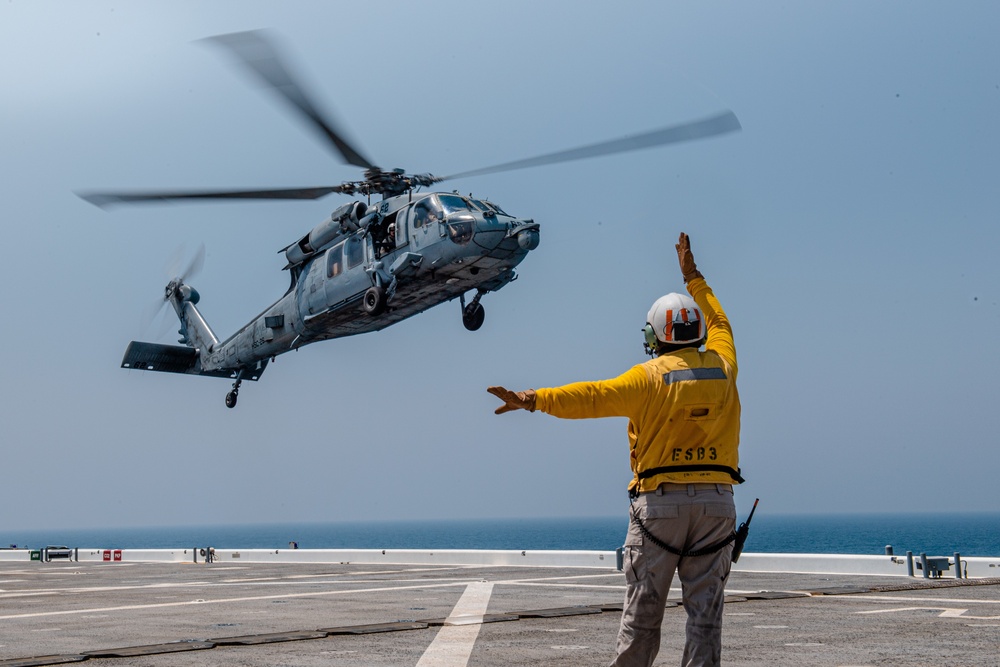 USS Lewis B. Puller Conducts Replenishment At Sea