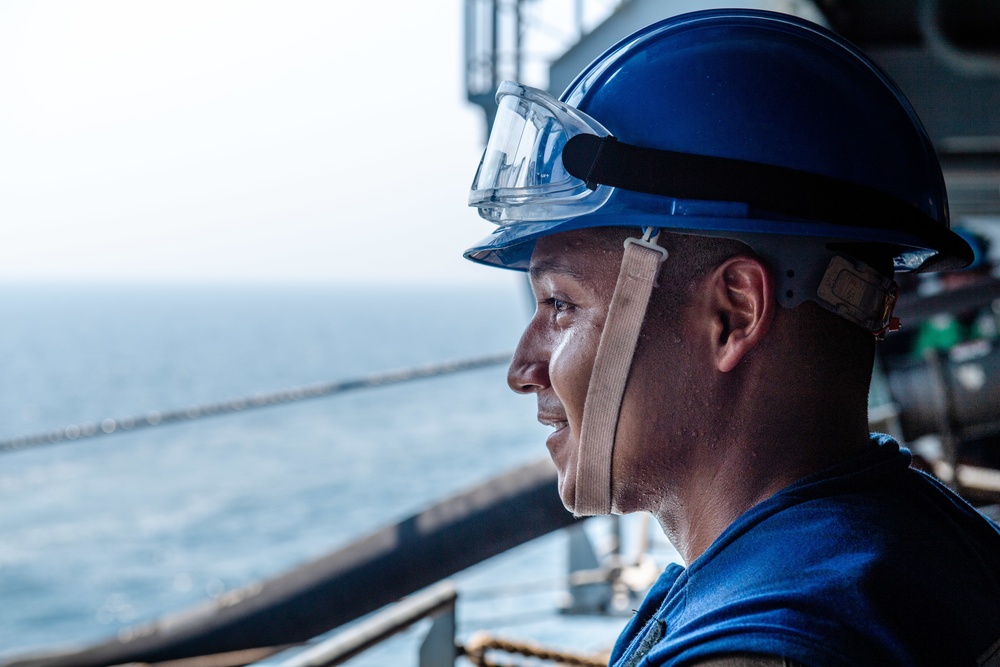 USS Lewis B. Puller Conducts Replenishment At Sea