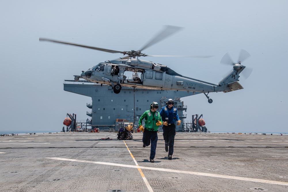 USS Lewis B. Puller Conducts Replenishment At Sea