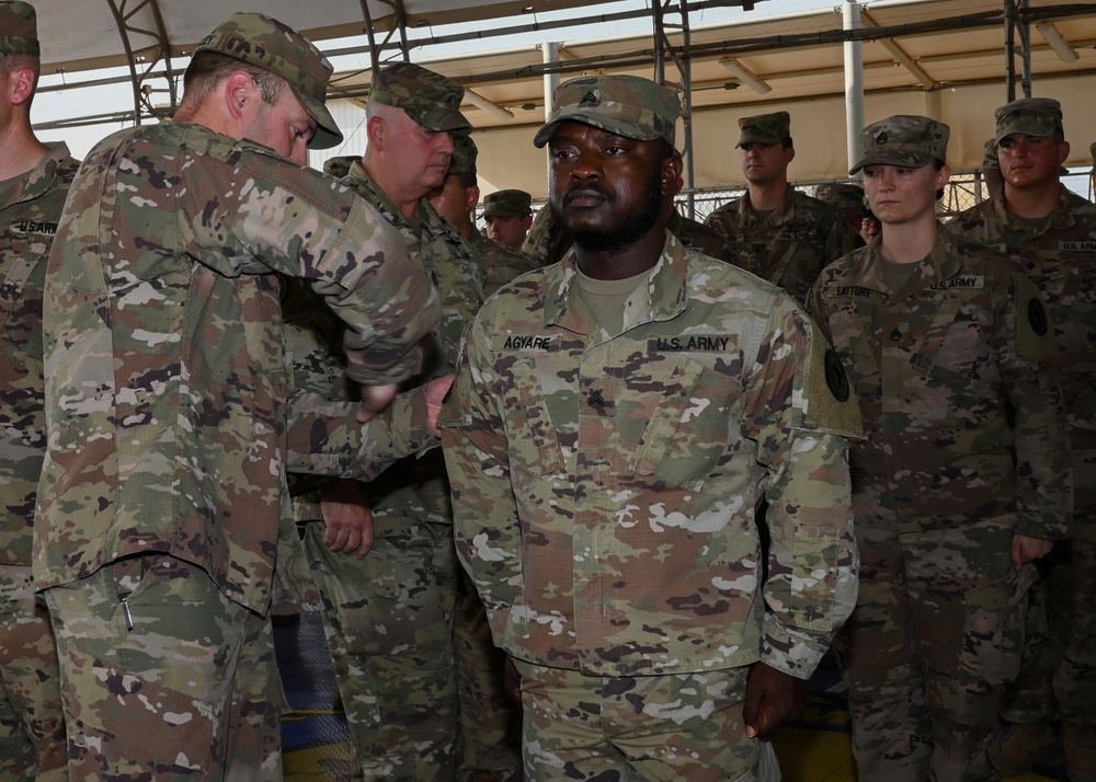 CJTF-HOA service members receive AFRICOM combat patch