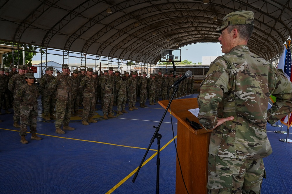 CJTF-HOA service members receive AFRICOM combat patch