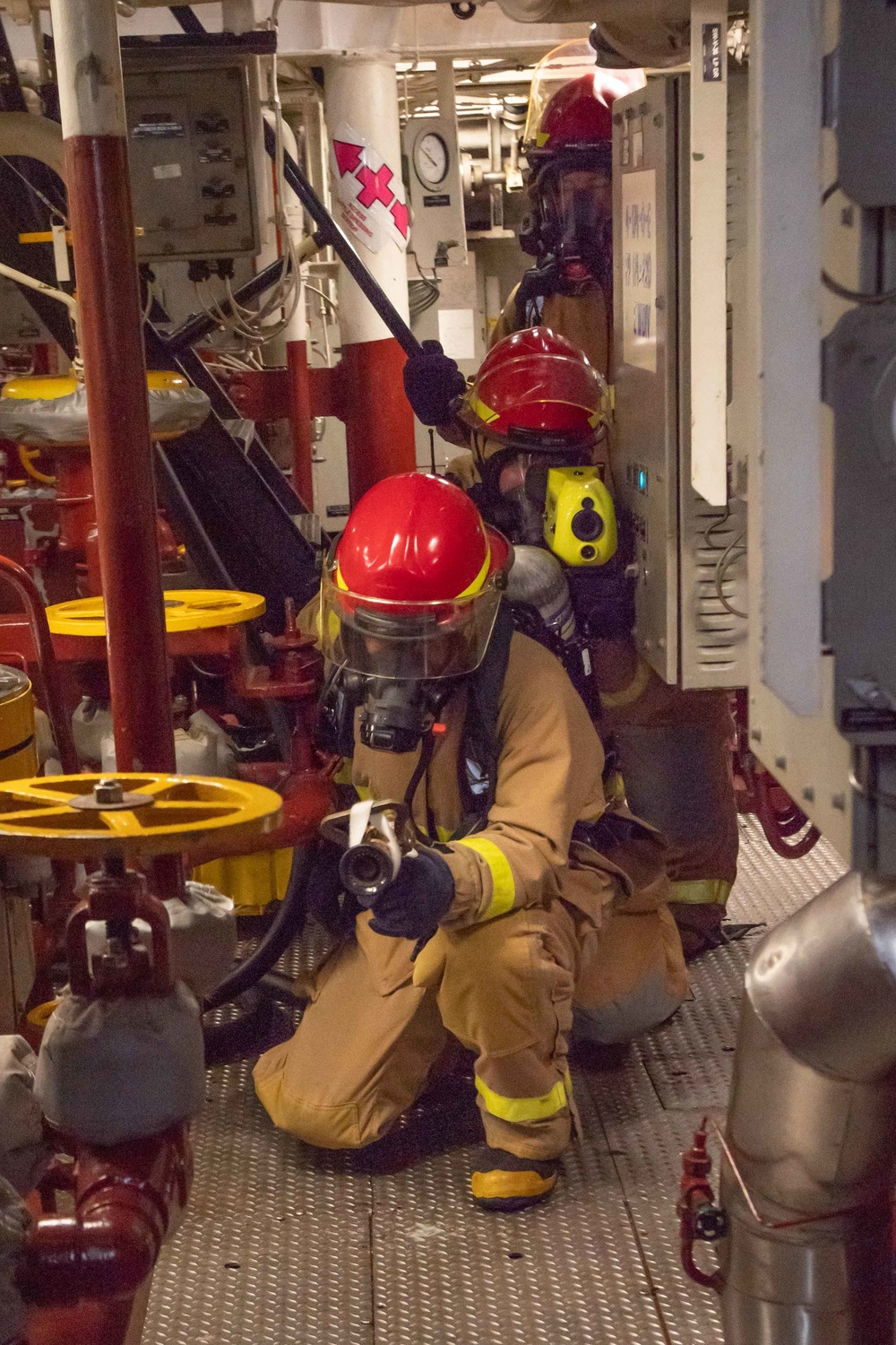 USS Kidd Conducts Damage Control Drill