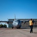 START YOUR ENGINES: A CAL FIRE employee launches an Air National Guard C-130 from McClellan Air Tanker Base, Sacramento, Calif.