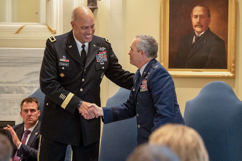 Former 137th vice commander promotes to brigadier general