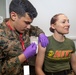 U.S. Navy Corpsmen with MRF-D administer influenza and COVID-19 vaccines