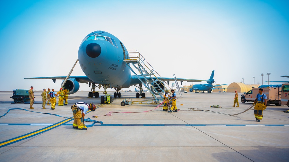 380th Fire Department exercises and trains