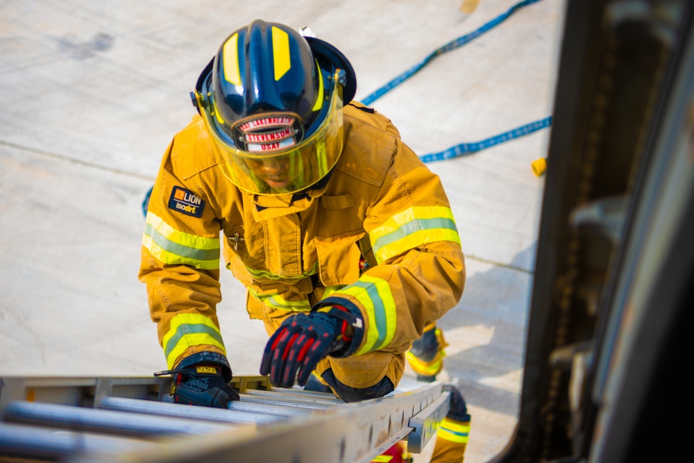 380th Fire Department exercises and trains