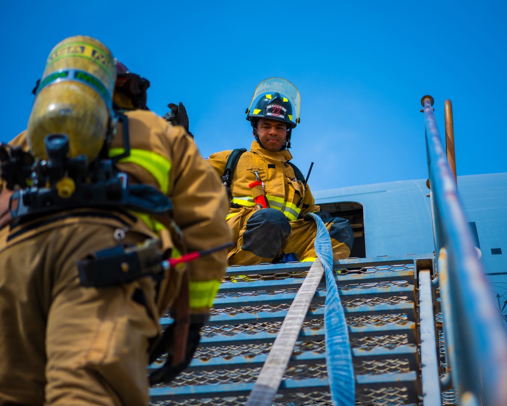 380th Fire Department exercises and trains