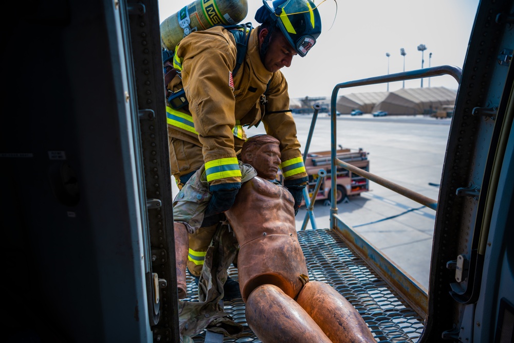 380th Fire Department exercises and trains