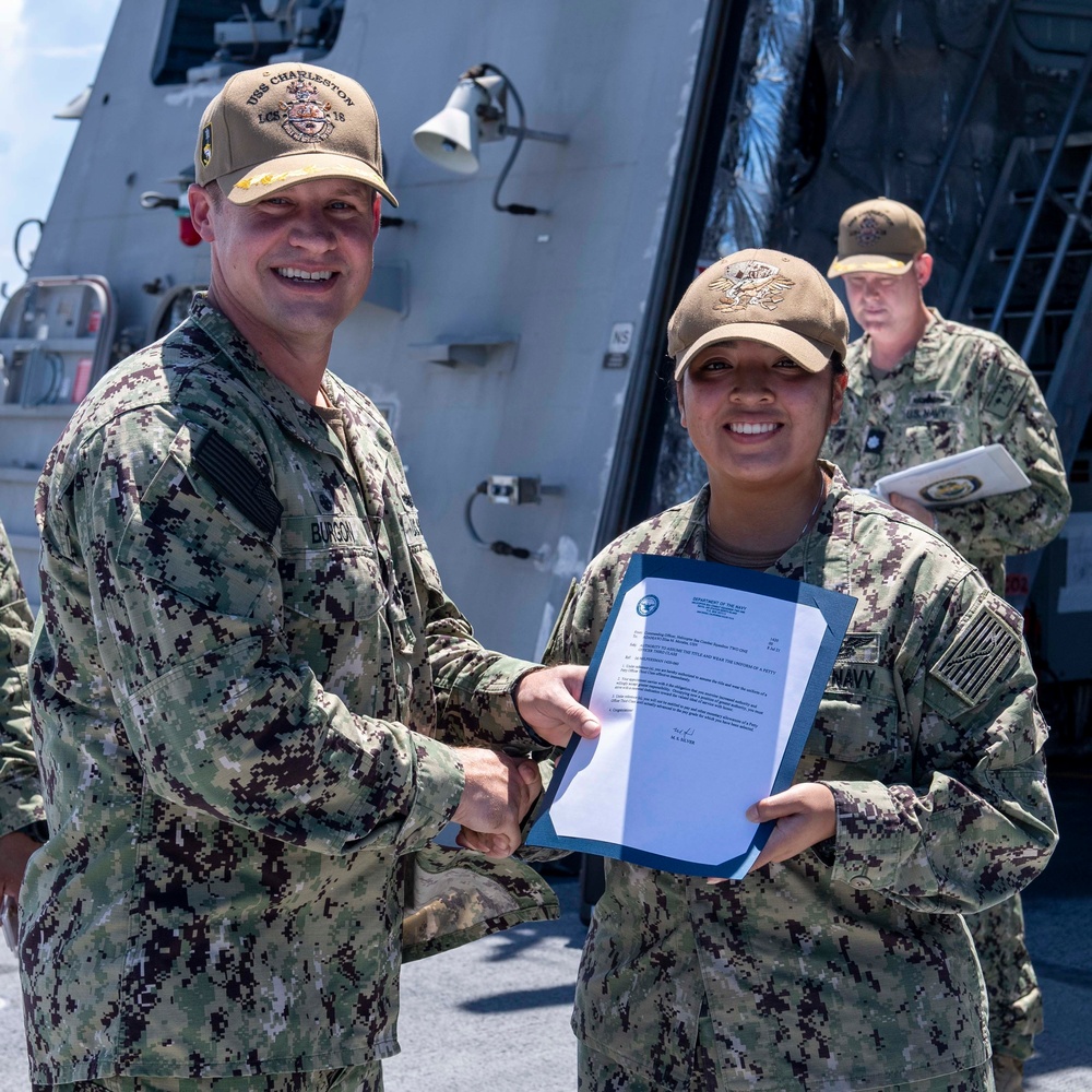 Award Ceremony Aboard USS Charleston (LCS 18)