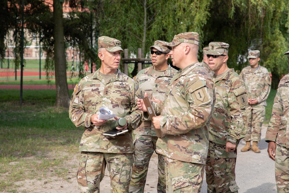 Major General Douglas A. Sims II Visits 1st Infantry Division Forward in Poznań, Poland