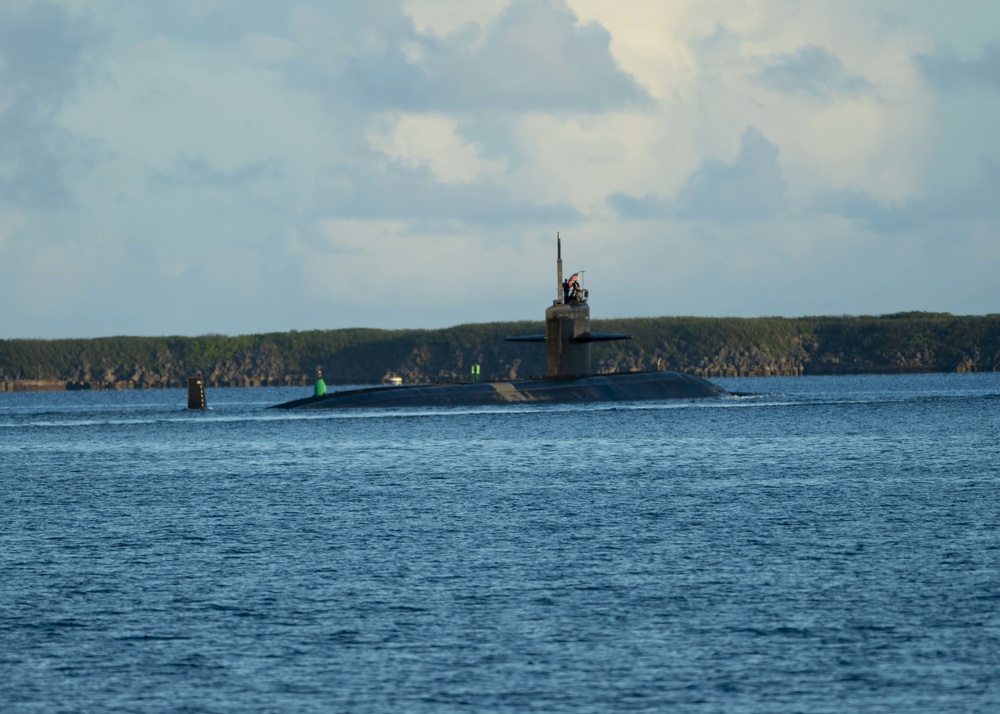 USS Key West Departs Guam