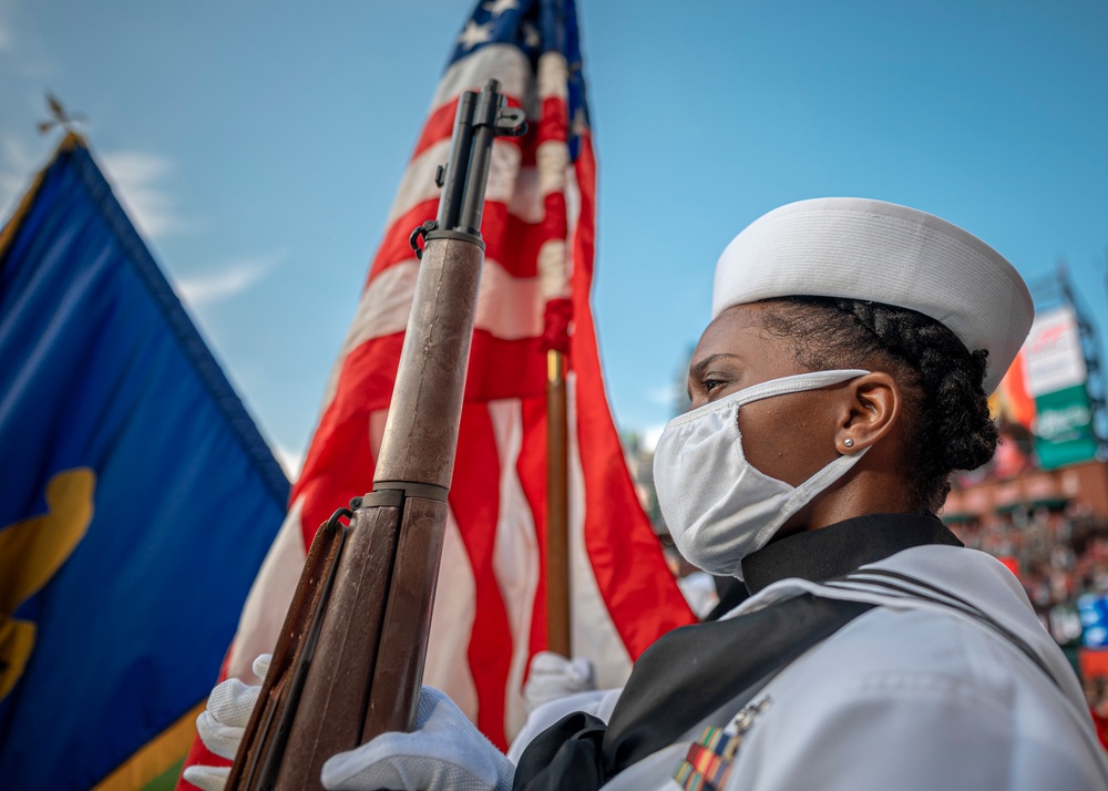 All-Women Color Guard Perform