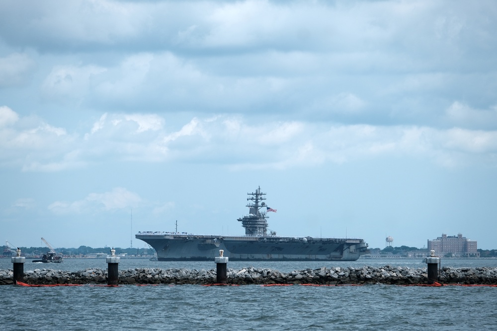 USS Dwight D. Eisenhower Returns From Deployment