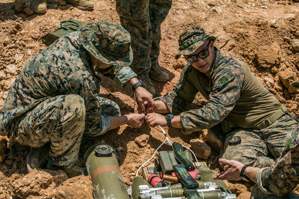 Fire in the Hole! Marines with 3rd EOD company conduct large scale reduction operations