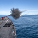 USS Rafael Peralta (DDG 115) fires the 5-inch gun for Naval Surface Fire Support during Exercise Talisman Sabre 21