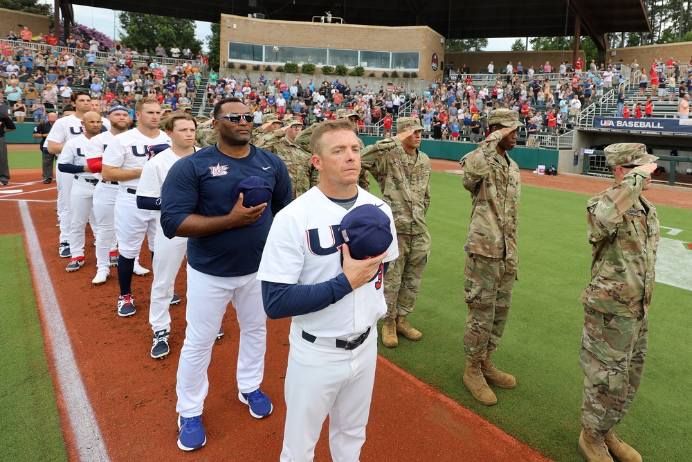 USA Baseball Olympic Team Hosts NC Guard Soldiers