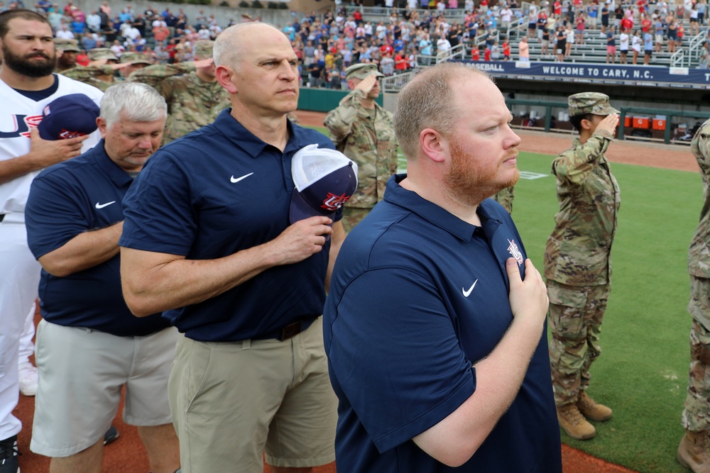 USA Baseball Olympic Team Hosts NC Guard Soldiers
