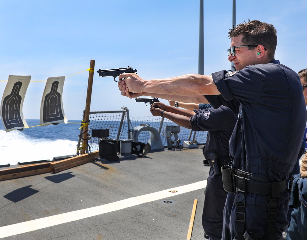USS Benfold Conducts Small Arms Qualification