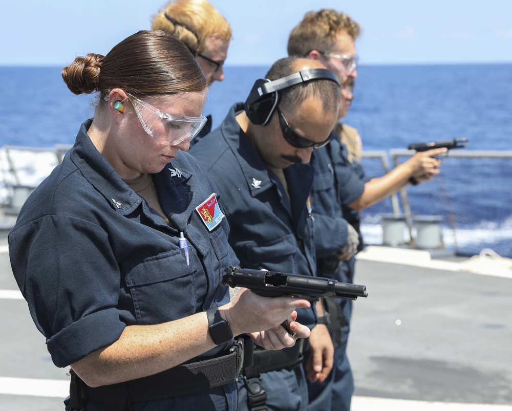USS Benfold Conducts Small Arms Qualification