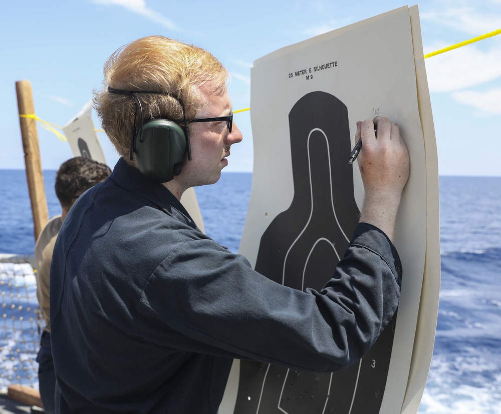 USS Benfold Conducts Small Arms Qualification