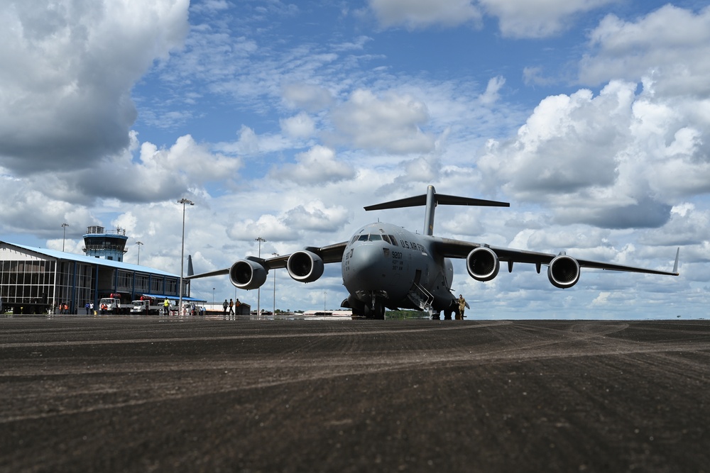 701st AS delivers field hospital to Suriname