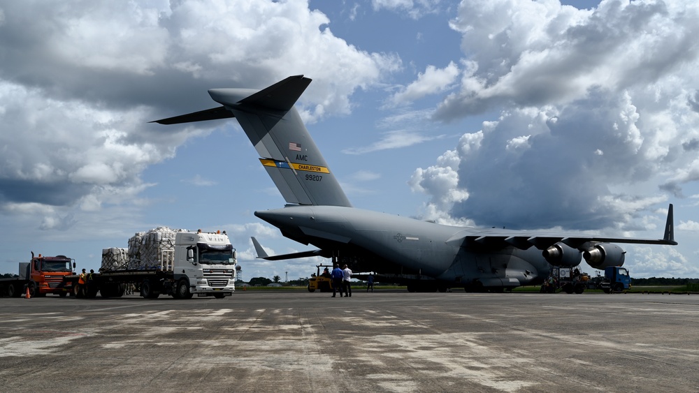 701st AS delivers field hospital to Suriname