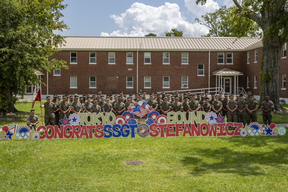 SSgt Stefanowicz unit send off before leaving to Japan