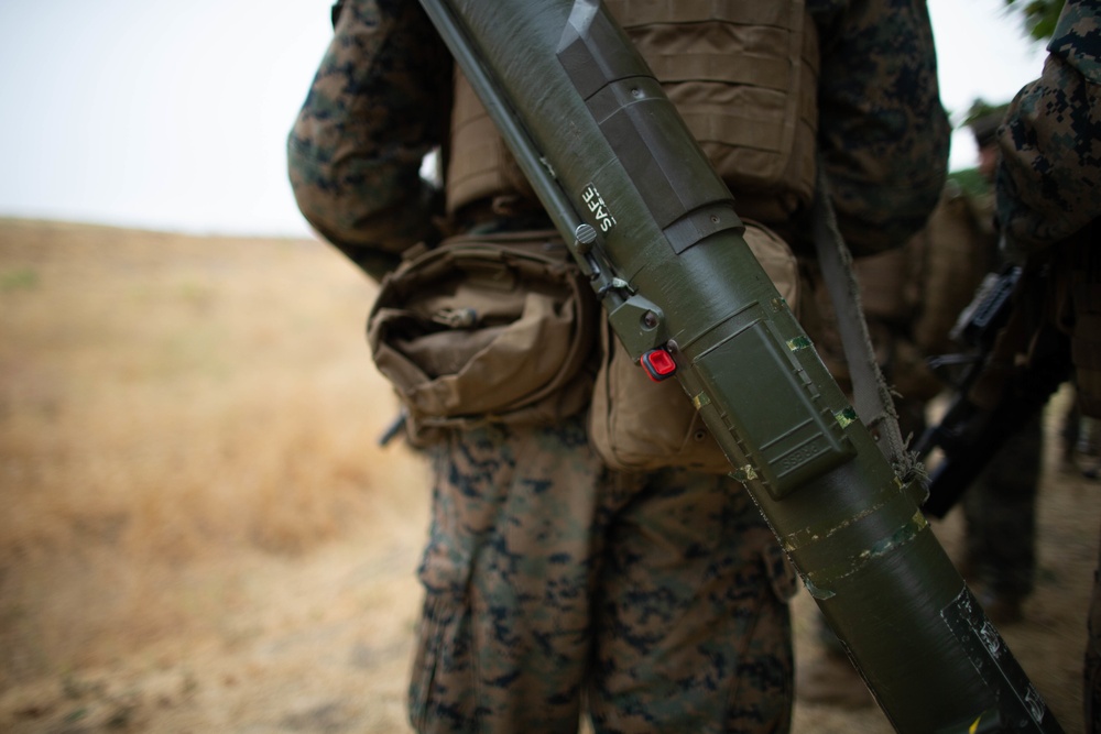 U.S. Marines participate in a selection range for 1st MARDIV Super Squad