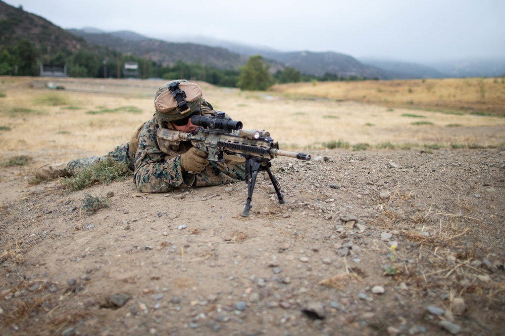 U.S. Marines participate in a selection range for 1st MARDIV Super Squad