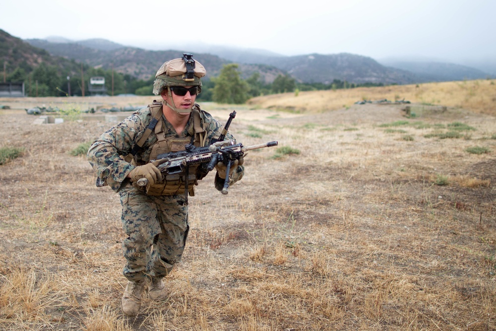 U.S. Marines participate in a selection range for 1st MARDIV Super Squad