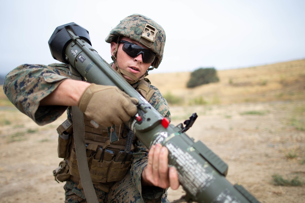 U.S. Marines participate in a selection range for 1st MARDIV Super Squad