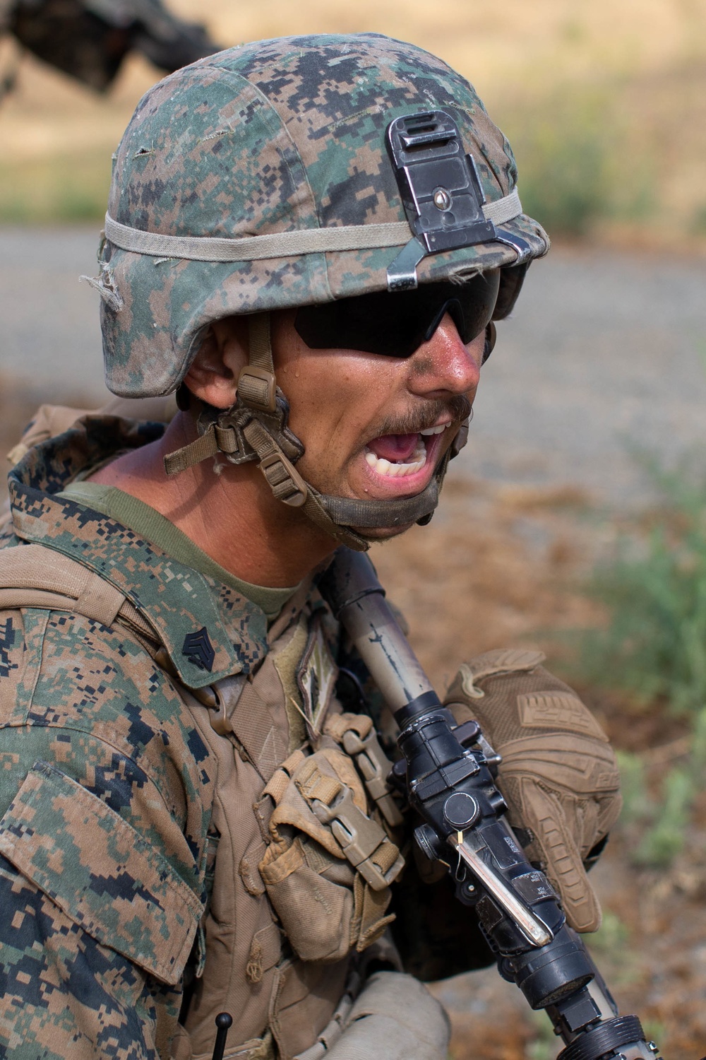 U.S. Marines participate in a selection range for 1st MARDIV Super Squad