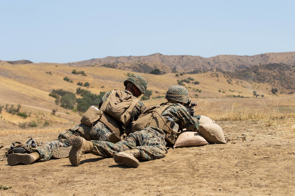 U.S. Marines participate in a selection range for 1st MARDIV Super Squad